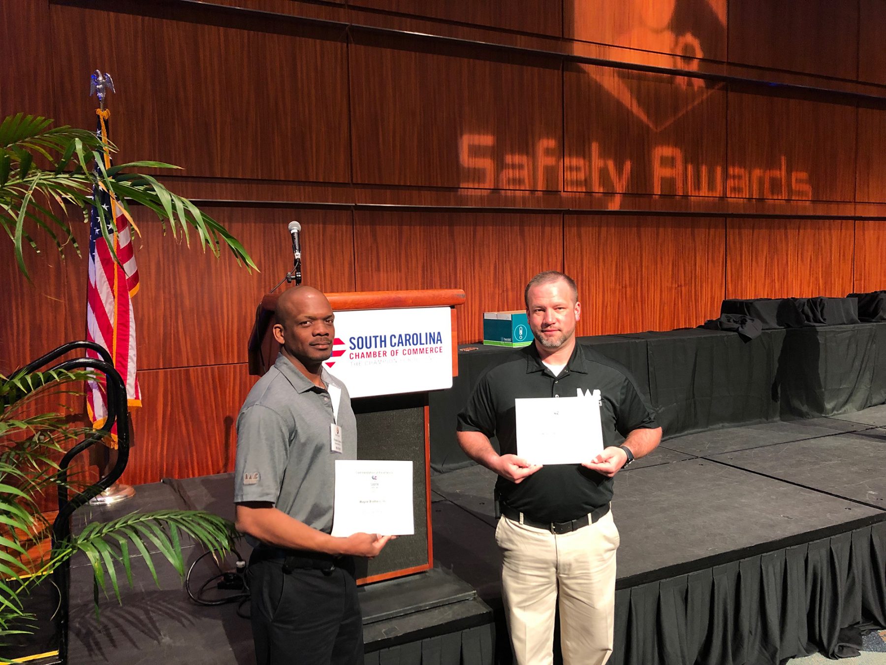 Wayne Brothers Receives SC Chamber Safety Award
